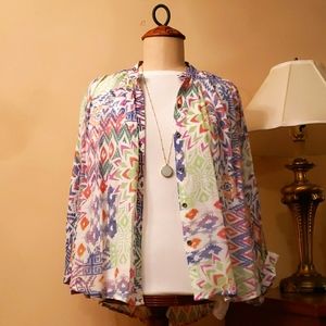 MAEVE Multi Color Pattern Blouse Size Small